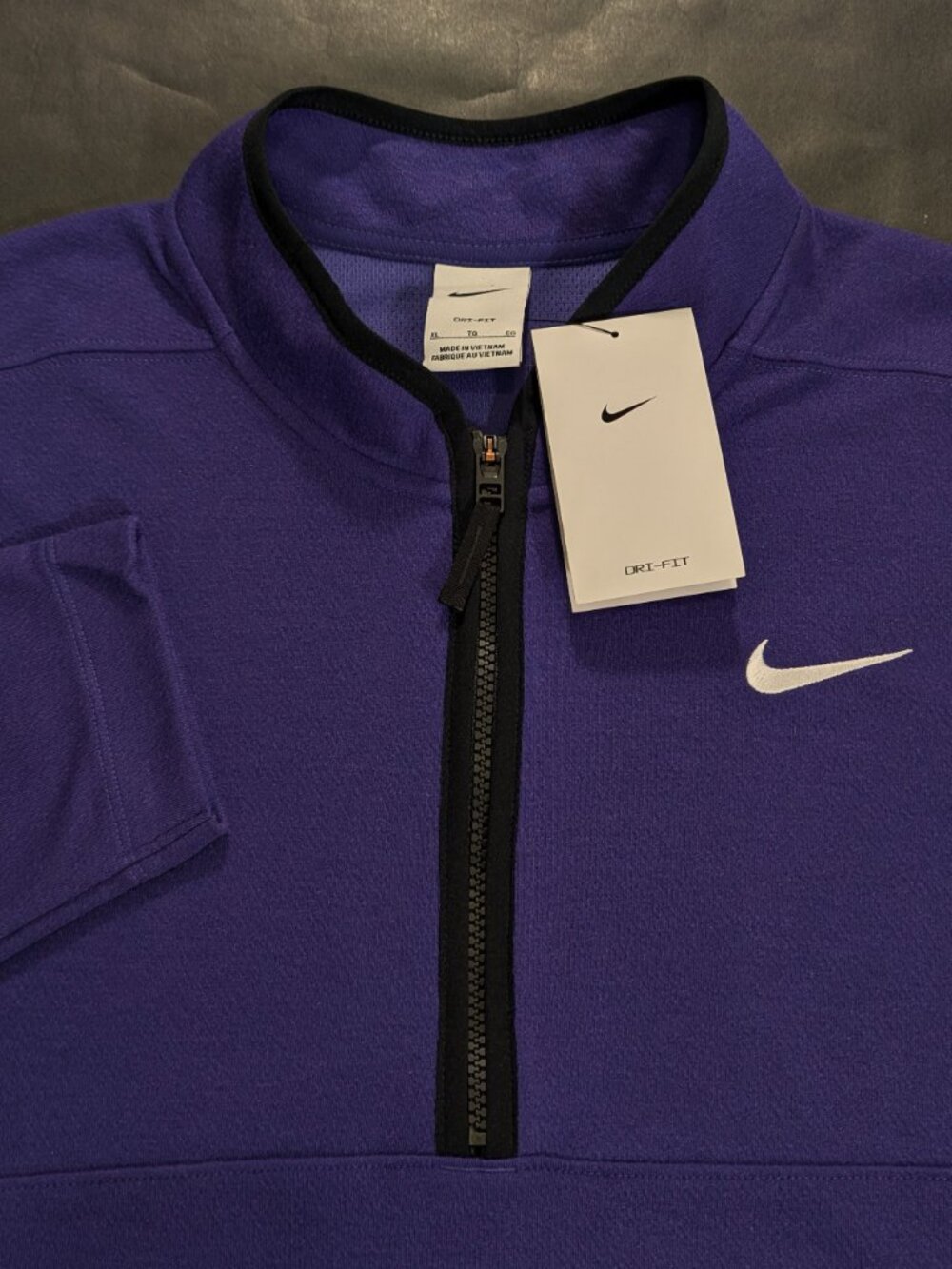 $75 Nike Dri-Fit Victory 1/2 Zip Golf Pullover Size XL Purple Top